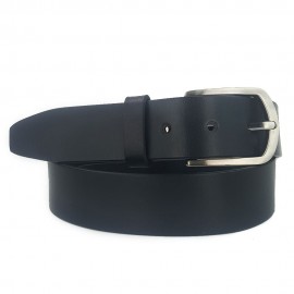 LC135 35mm Width Black Full Grain Leather Belt 