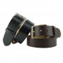 39mm Black & Brown Full Grain Leather Belt Set